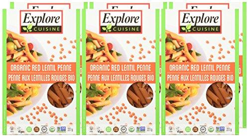 EXPLORE CUISINE Explore Cuisine Organic Red Lentil Penne Pasta, Non GMO, 8 Ounces (Pack Of 6)