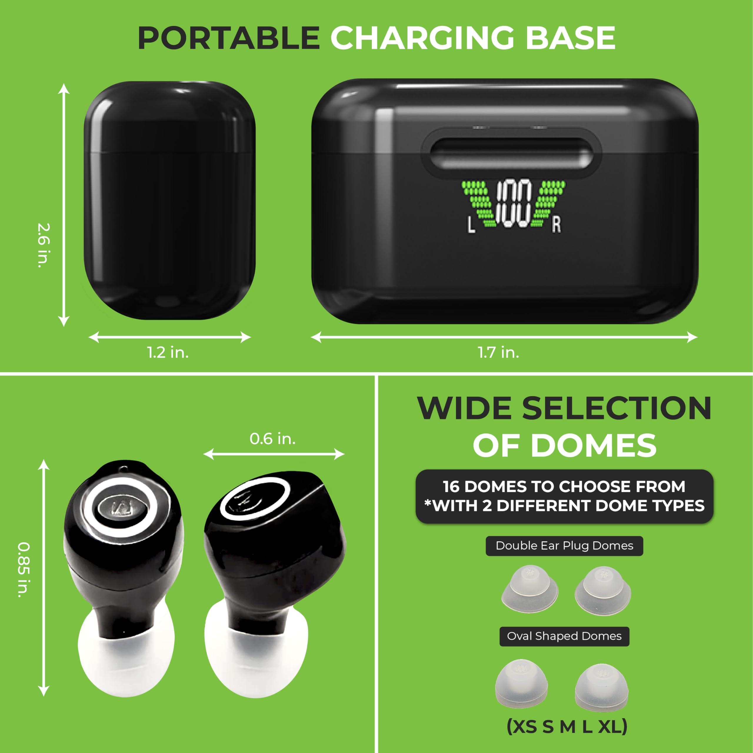 Amphos Amphos Viola Hearing Aids with Bluetooth & Voice Prompts for Seniors Rechargeable with Noise Canceling OTC - Wireless Connectivity for Phone, TV & Devices - Nano Digital Amplifiers for Adults - Enhance your Hearing with Seamless Connectivity!