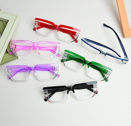Eyekepper Eyekepper 6-Packs Metalless Design Reading Glasses for Women Screwless Hinges Readers Suitable for Wide Face(+1.25)