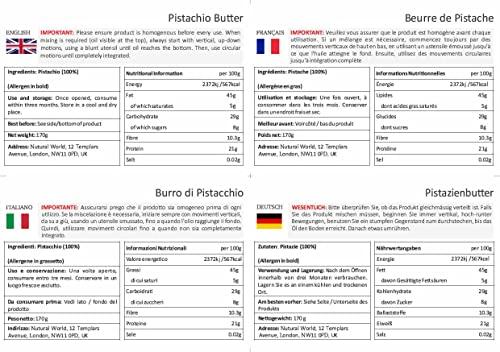 Nutural World Nutural World - Smooth Pistachio butter 6 Oz (170g) - 100% pure single ingredient - Great Taste Award winner