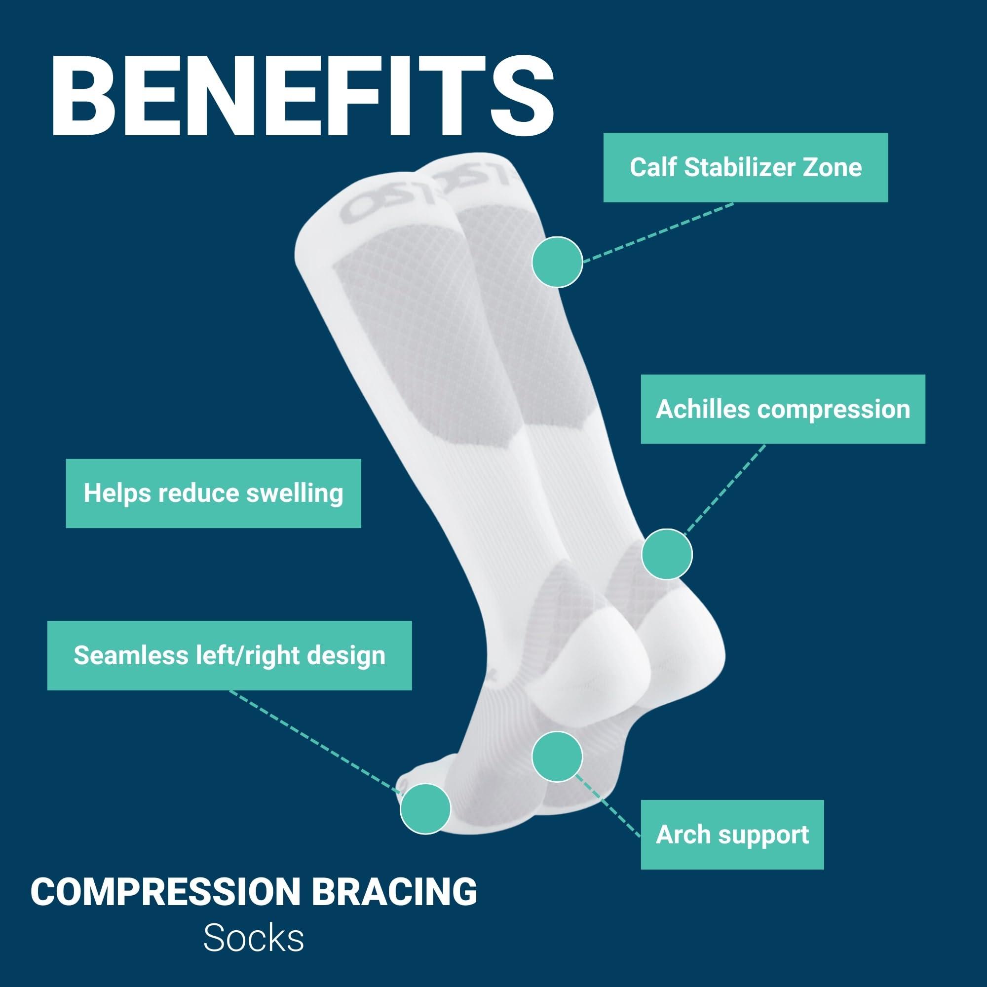 OS1st OS1st FS4 Compression Bracing Plantar Fasciitis Socks relives heel pain, improves circulation and overal foot health (US, Alpha, Large, Regular, Regular, Steel Blue)