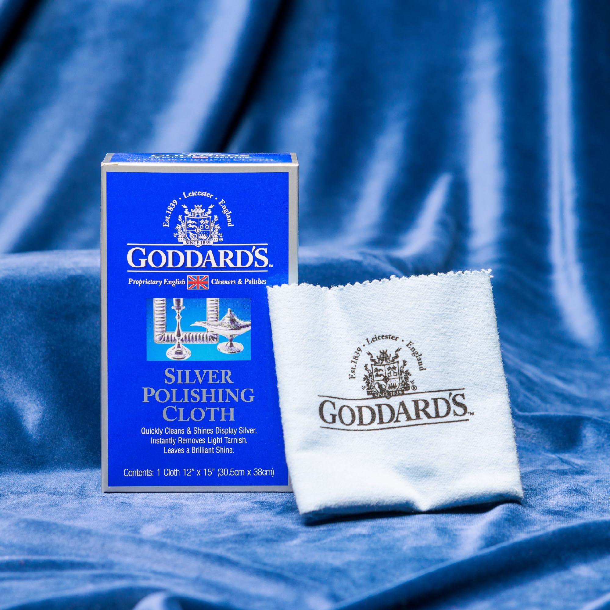Goddard\'s Goddard\'s Cotton Silver Polishing Cloth for Cleaning Silver Jewelry, Gold, Dinnerware, Silverware, Antiques, Helps Shine, Protect & Clean, 1 Cloth