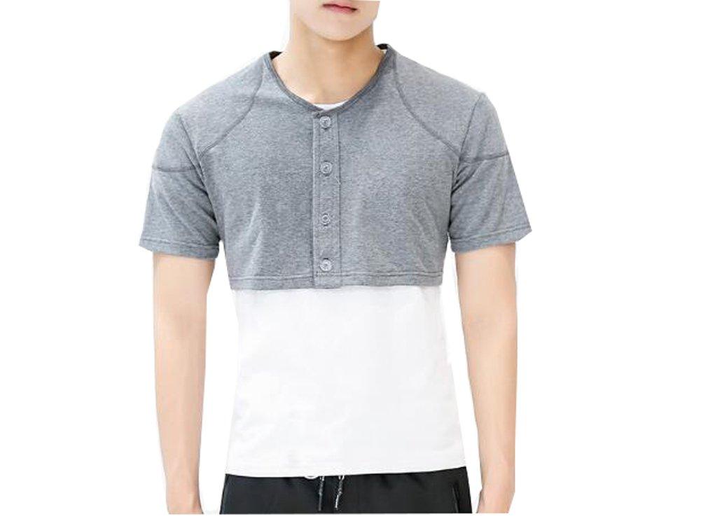 East Majik Men Summer Thin Shoulder Warmer Pads Short Sleeve Neck Shoulder Cover Vest Shoulder Warmers Wrap, Grey