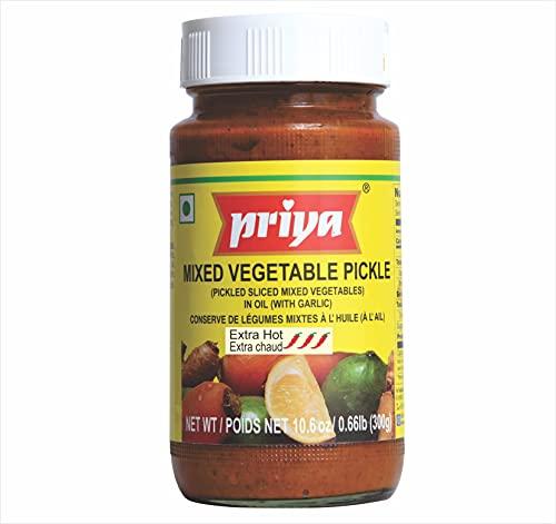 Priya Priya Pickle Combo Pack - Mango (Extra Hot) & Mix Vegetable (Extra Hot)(2X300 gm)