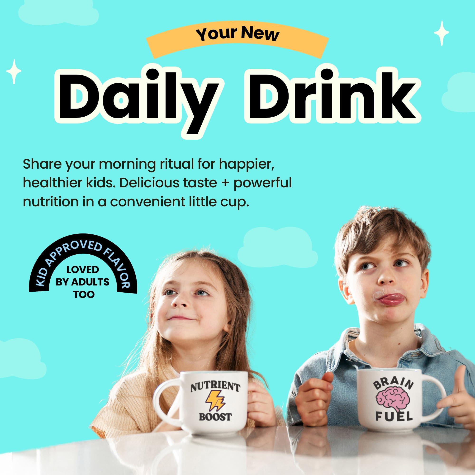 kiid Kiid Coffee Instant Latte - 99.9% Caffeine Free - Organic Decaf Coffee, 4g Fiber, 0g Sugar, 12 Vitamins & Minerals For Kids - Allergen Free & Vegan - Just Add Milk - Drink Hot or Cold (12 Servings)