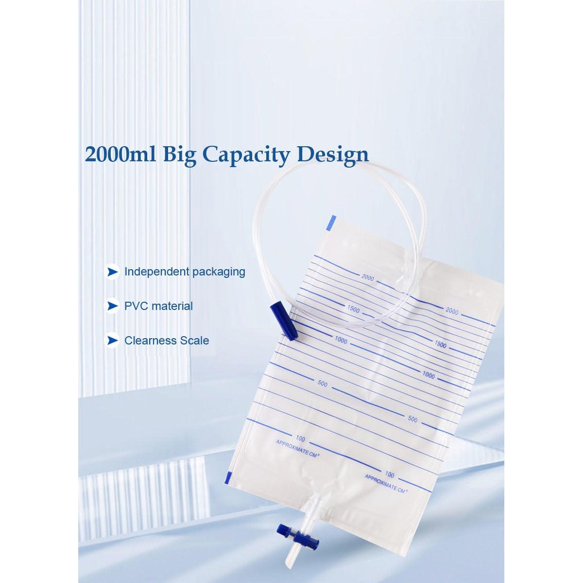 YEYSXSY Condom Catheter External self Sealing Set 10pcs Male Condom Catheter 1pcs 500ml Leg Bag 1pcs 2000ml Drainage Bag(30mm/1.18inch)