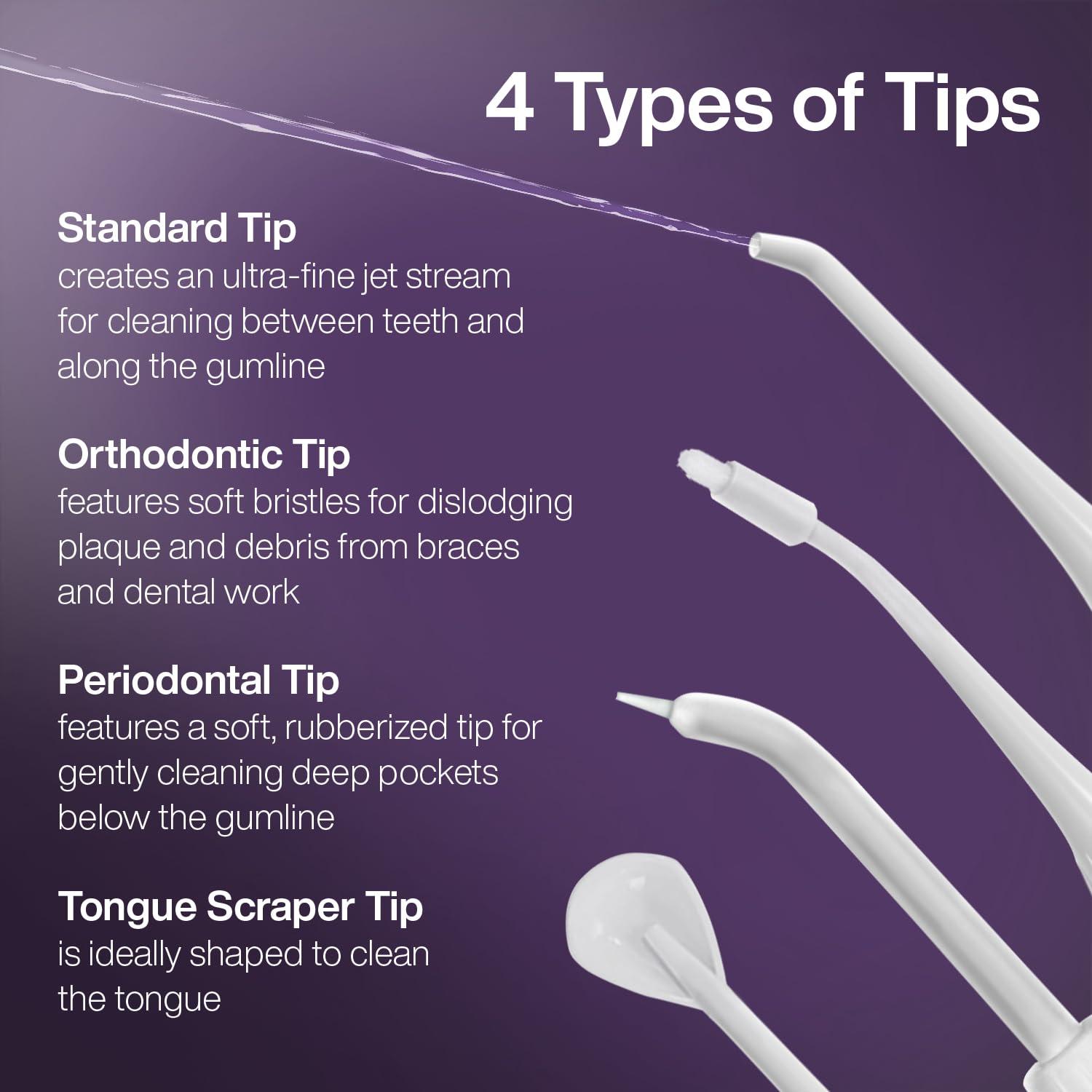 Aquasonic AquaSonic Water Flosser - Cordless Rechargeable Water Flossers for Teeth Cleaning - Waterproof Aqua Flosser, Portable Oral Irrigator for Dental Cleaning with 5 Jet Tips Braces Home Travel