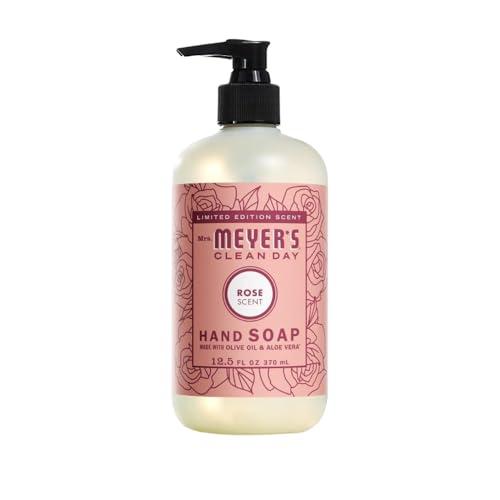 MRS. MEYER\'S CLEAN DAY Variety, 1 Mrs. Meyer\'s Room Freshener, 8 OZ, 1 Mrs. Meyer\'s Liquid Dish Soap, 16 OZ, 1 Liquid Hand Soap,12.5 OZ, 1 Multi-Surface Cleaner 16 OZ, 1 CT (Rose)