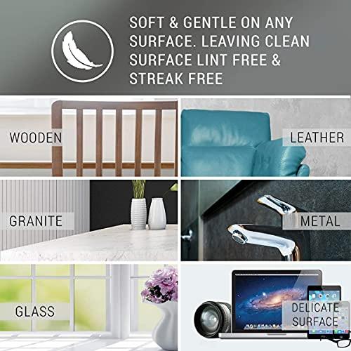 VibraWipe VibraWipe Microfiber Cleaning Cloth, 16 Pieces Large Size 14.2"x14.2", Trap Dust, Dirt and Pet Dander in Split Fibers. Absorb up to 5X Their Weight in Liquid – Machine Washable, Reusable and Lint-Free