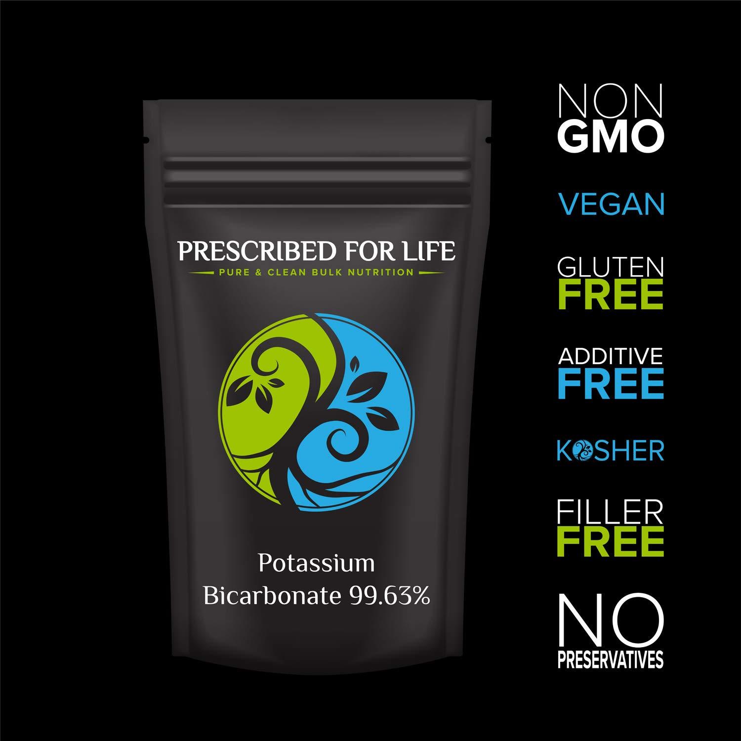 Prescribed For Life Prescribed for Life Potassium Bicarbonate Powder | Pure USP & Food Grade Potassium Bicarbonate for Plants, Winemaking, & Baking | Crystalline Powder | 39% K (5kg / 11lb)