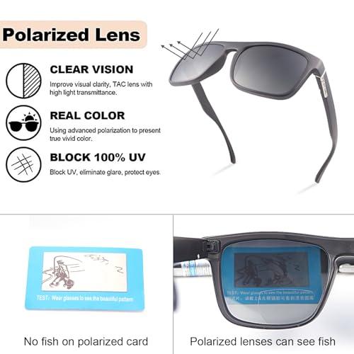Vepiant Vepiant Polarized Bifocal Reading Sunglasses for Men Women Blue Light Blocking Glasses Black Lens UV Protection Outdoors Sun Readers Lightweight Driving Eyeglasses Tinted Shades Anti Glare Eyewear 3.0