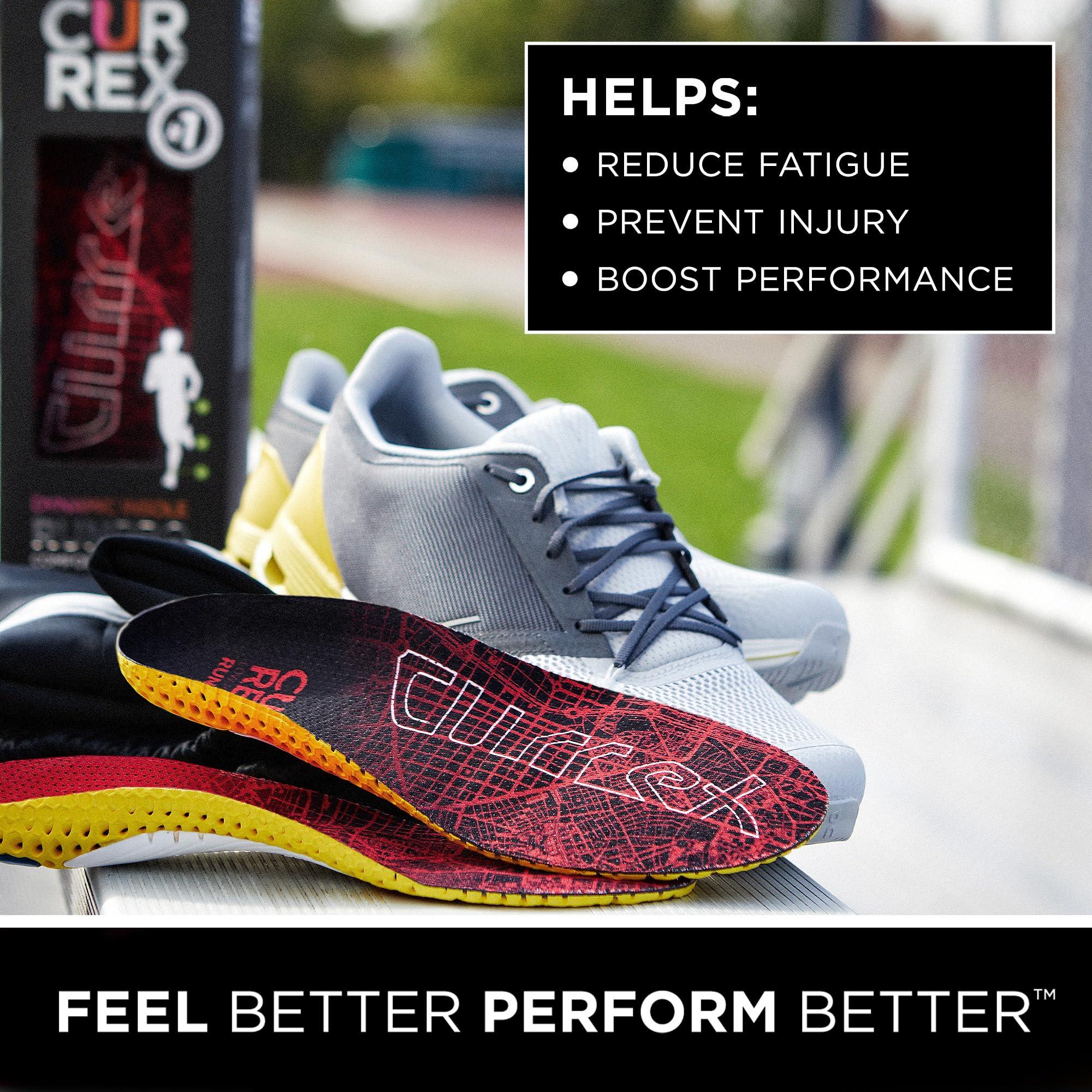 currex CURREX RunPro Insoles for Running Shoes Arch Support Inserts to Help Reduce Fatigue, Prevent Injuries & Boost Performance for Men & Women High Arch, 2X Size