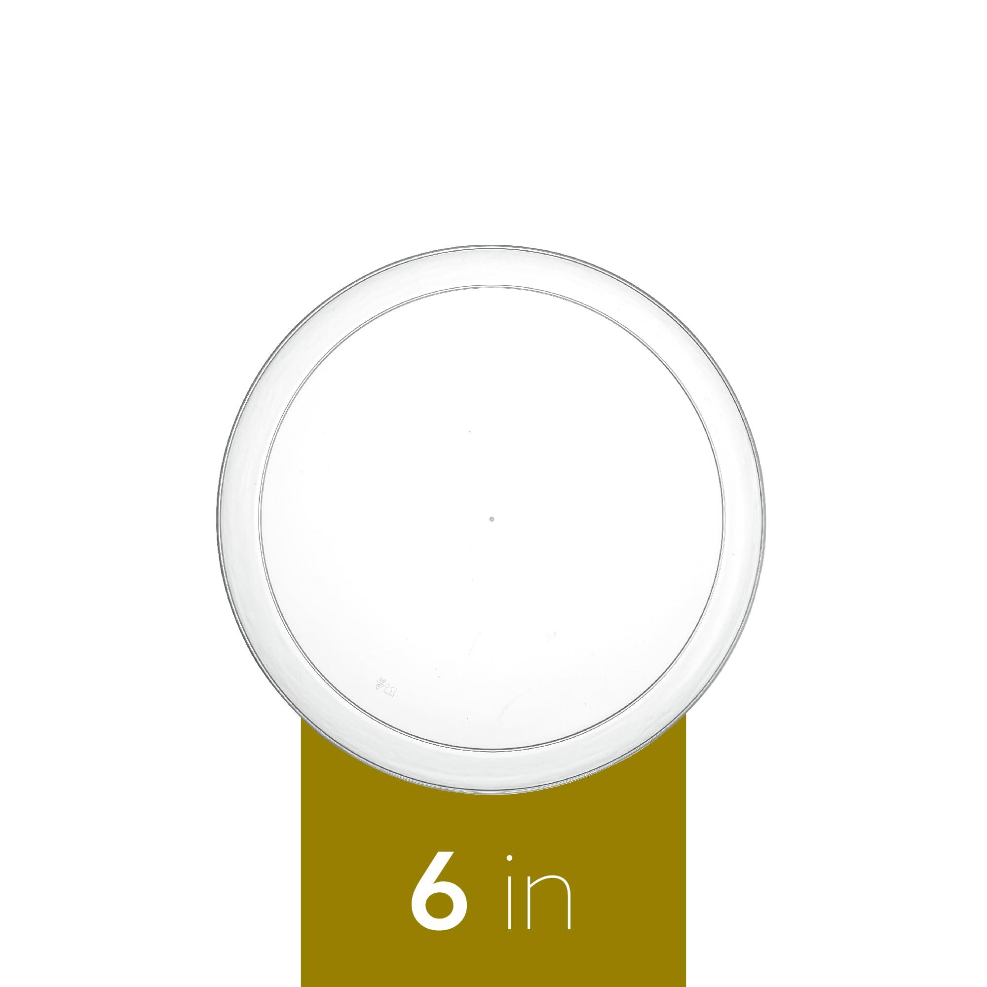 PLASTICPRO PLASTICPRO Plastic Party Plates Edge Collection Premium heavyweight Elegant Disposable Tableware Dishes (Clear, 6.3\'\' INCH PLATES)
