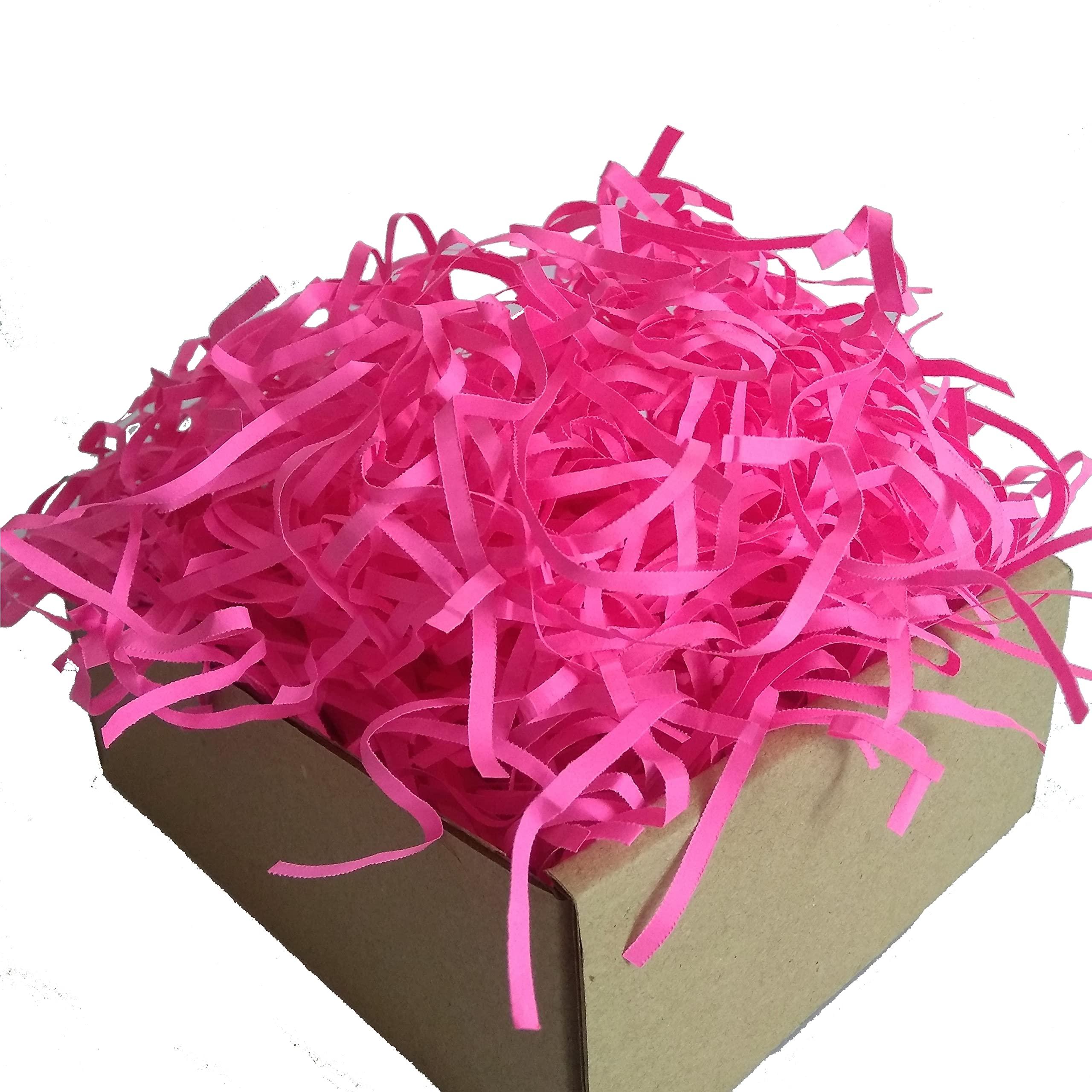 PN PRISM Shredded Paper for Packing, 100 GMS, Paper Shred, Paper Grass, Decorative Paper Fillers for DIY Crafts, Gift Wrapping, Easter Basket, Christmas, Birthday Decoration - Box Packing (Pink)