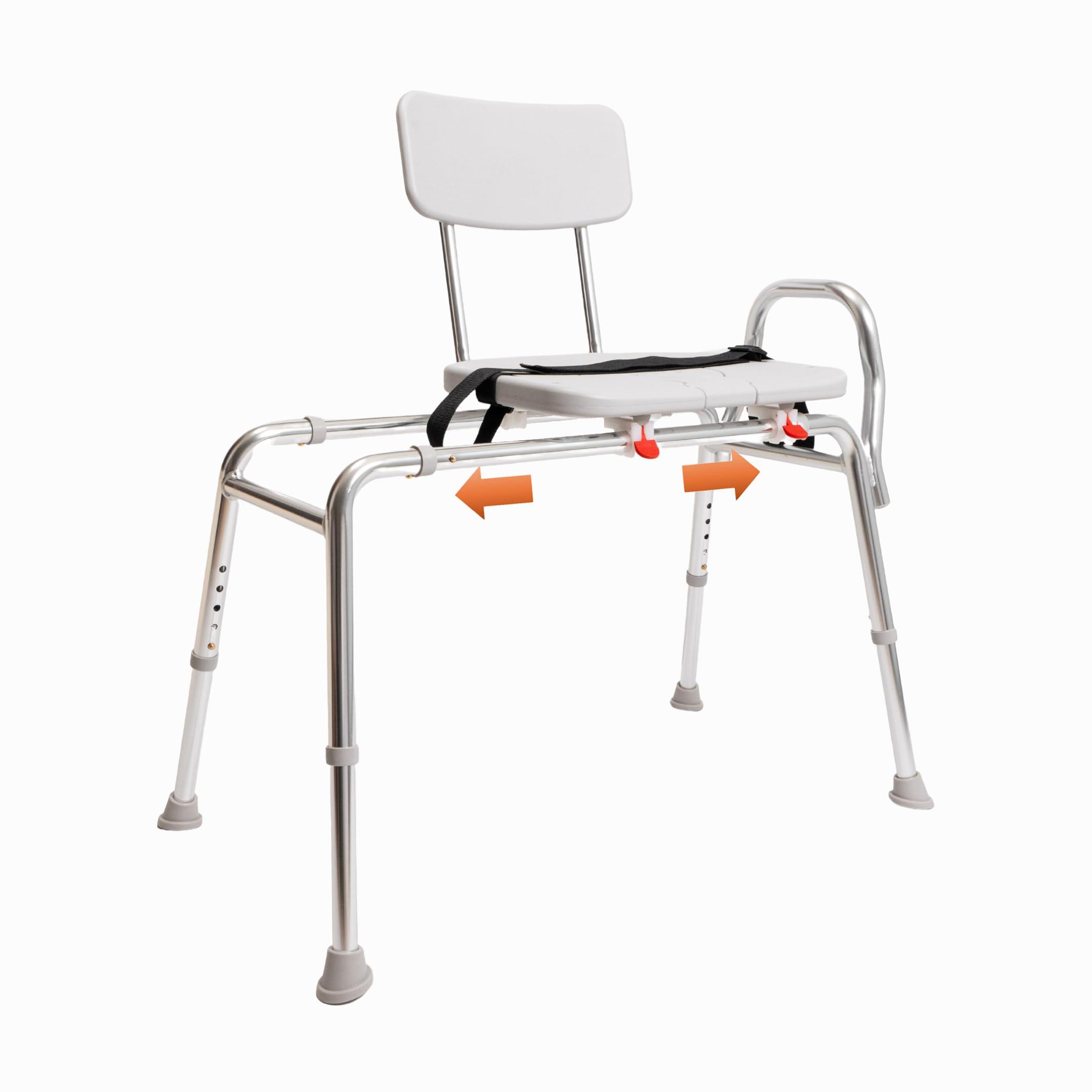 Eagle Health Supplies Eagle Health Supplies Pro-Slide Shower Chair & Tub Transfer Bench with Cut Out, Height Adjustable, Heavy-Duty Capacity up to 400 LBs, for Safety Shower, for Elderly & Disabled (70311)