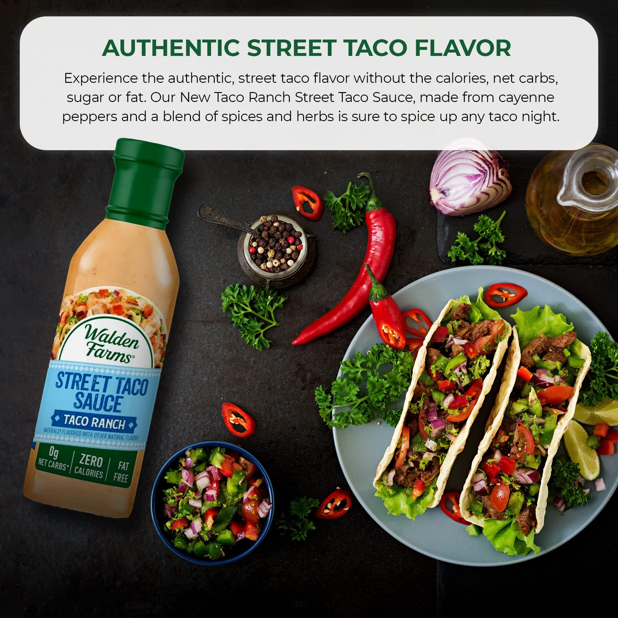 Walden Farms Walden Farms Street Taco Sauce, Taco Ranch, Natural Flavors, Zero Calorie, Vegan Friendly, Kosher, Fat Free, Sugar Free, Gluten Free, 12 Fluid Ounce (Pack of 6)
