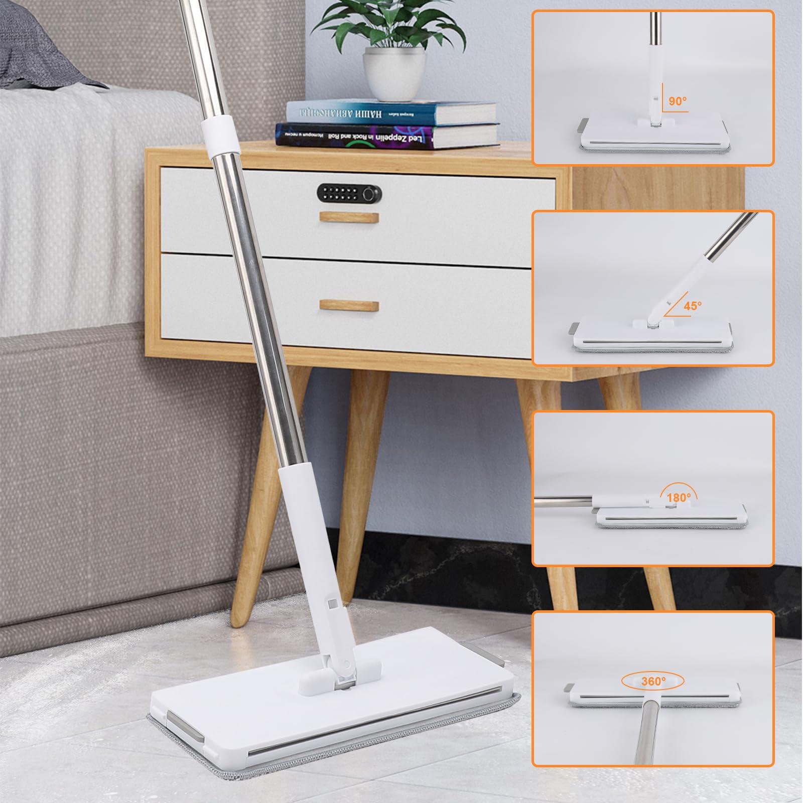 Lomida Microfiber Mop Floor Cleaning, Dry and Wet Multi Surface Floor Cleaner, with 49\'\' Long Handle for Cleaning Window Floor Skirting Board Ceiling Wall Bathtub Tub Tile Scrubber Brush