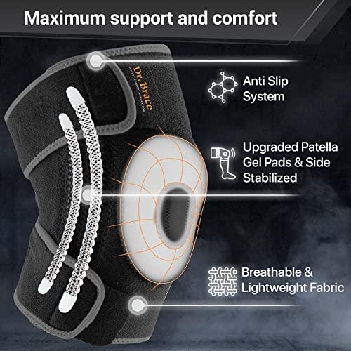 DR. BRACE DR. BRACE ELITE Knee Brace with Side Stabilizers & Patella Gel Pads for Maximum Knee Pain Support and fast recovery for men and women-Please Check How To Size Video (Mercury, Medium)