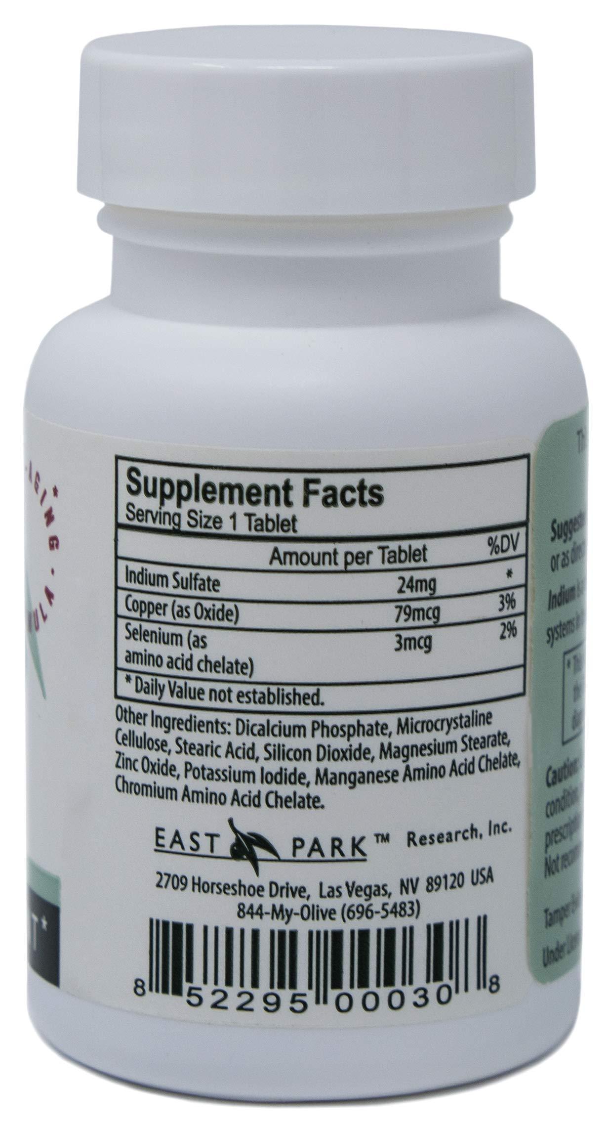 EAST PARK East Park Research - Indium Energy - All Natural Indium Powerful Anti-Aging Support - Helps Increase Energy and Supports Mental Clarity, Sleep, Joints and Overall Sense of Well-Being - 30 Capsules