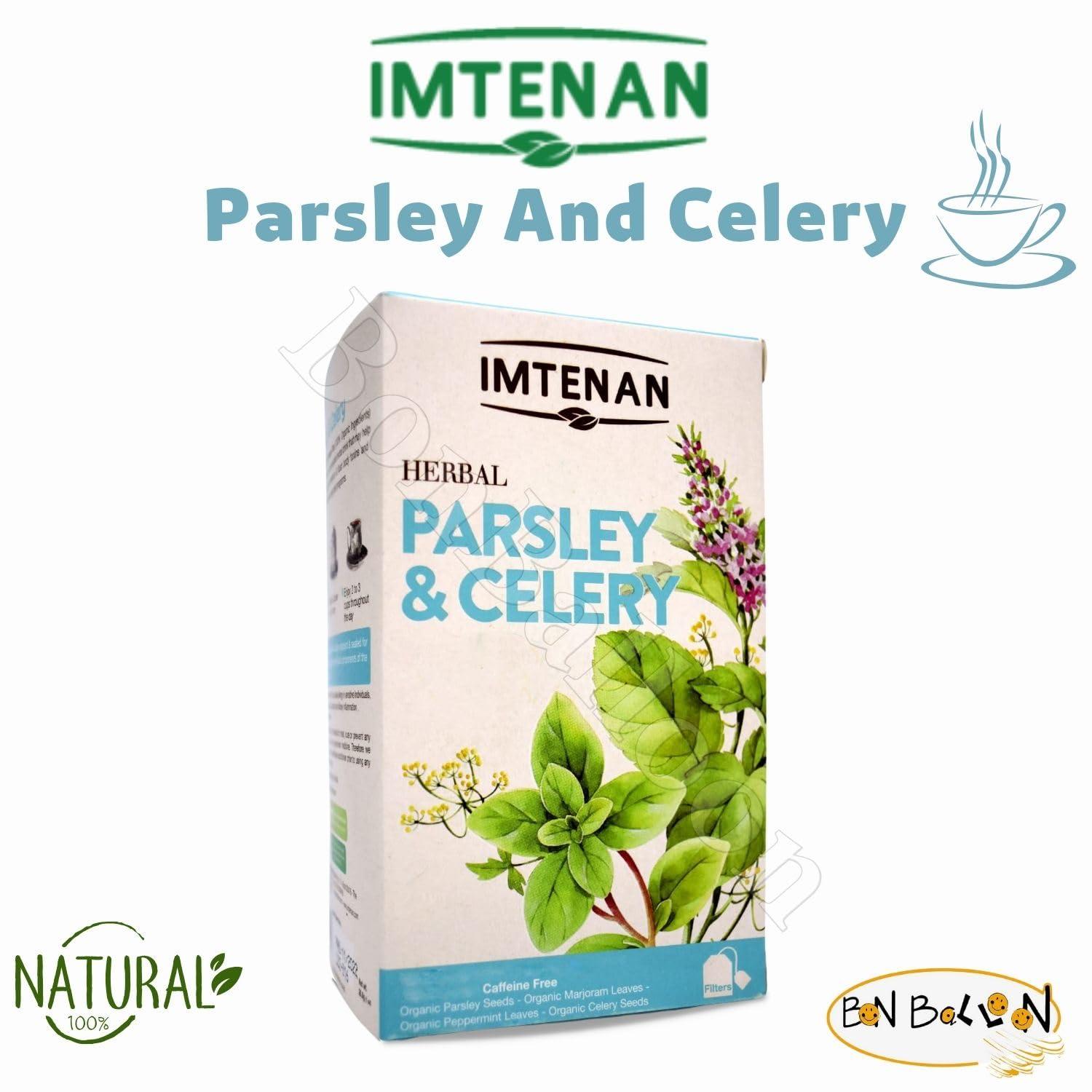 Egyptian Imtenan Natural Drink Herbal Parsley And Celery Herbal Tea Bags Herbals Herbs Herb Non Gmo No Additives No Artificial Coloring Kosher Halal (18 Bag)