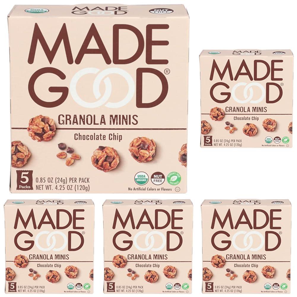 Made Good MadeGood Organic Chocolate Chip Granola Minis, 5ct x 0.85oz (Pack of 5)