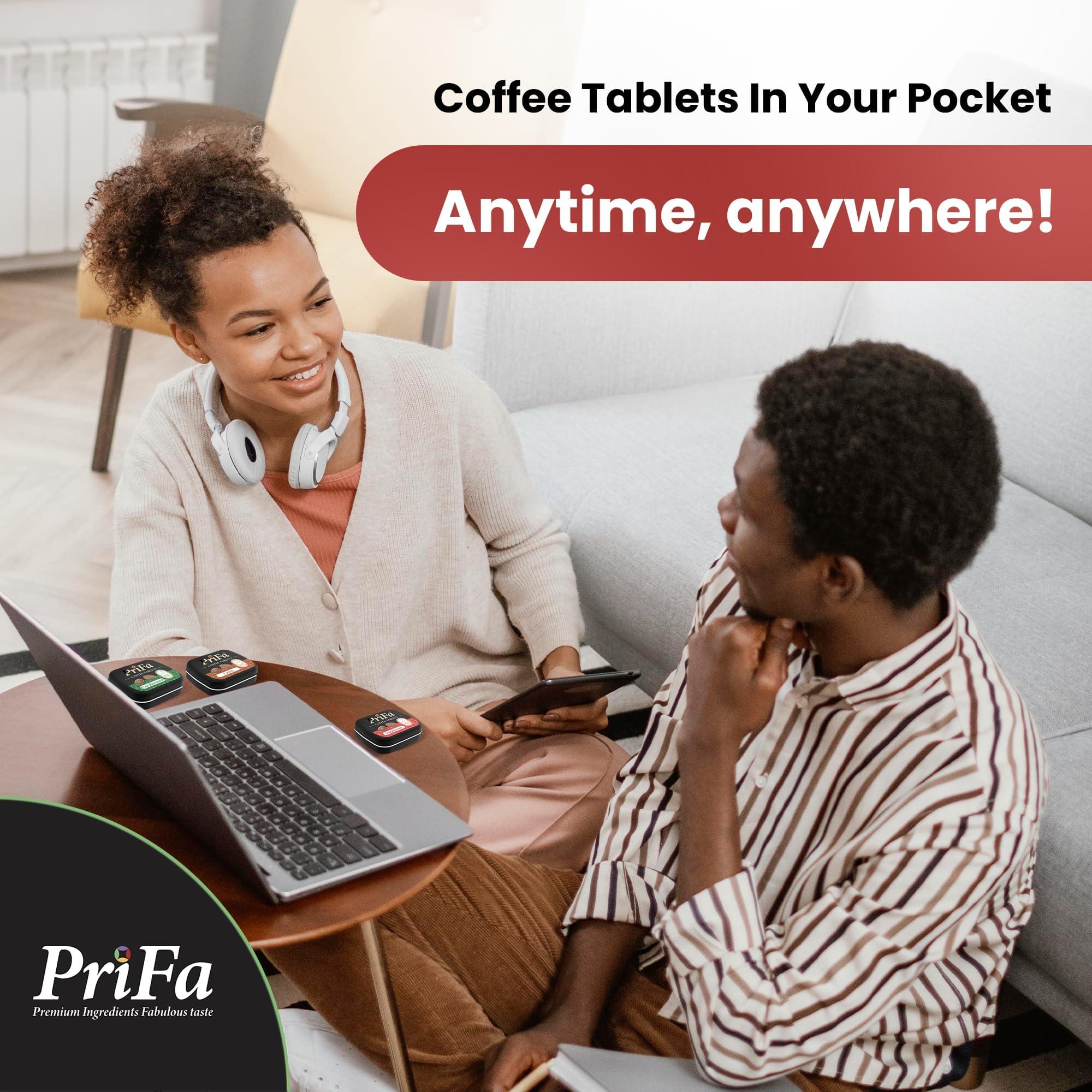 Prifa PriFa Coffee Tablets, Pocket Coffee Espresso To Go - Unsweetened Real Coffee Absorbable Coffee Candy - Natural Sugar Free Instant Coffee, Caffeine Mints for Keto (Espresso, 1 Pack, 25 Tablets)