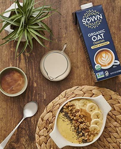 SOWN SOWN Organic Oat Creamer Sweet & Creamy - Barista Oat Milk Non Dairy Coffee Creamer - Plant Based, Dairy-Free, Vegan, Gluten-Free, Non-GMO, Shelf Stable - 32oz (Pack of 3)