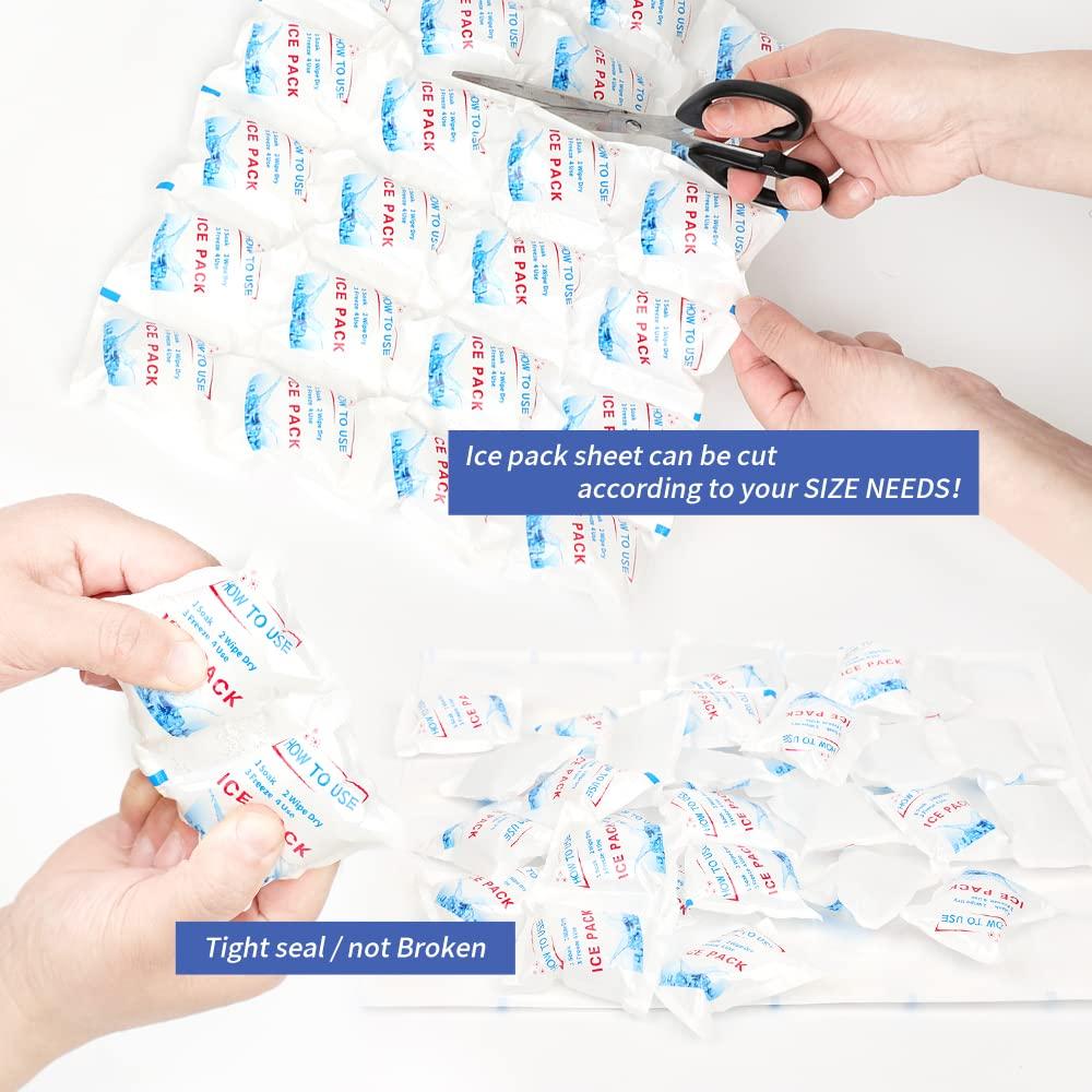 YouWeMed Cold Packs Dry Ice for Shipping Frozen Food Cold Pack for Lunch Bags, Ice Pack Long Lasting Cold Ice Pack Sheets for Transport Food (25 Sheets/4 x 6 Cells)