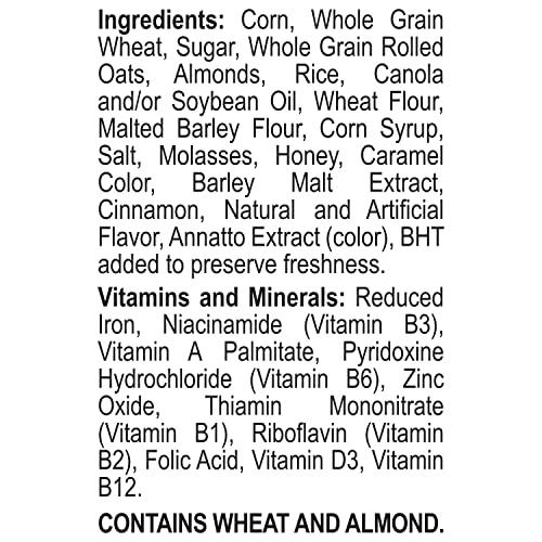 Post Consumer Brands Honey Bunches of Oats with Almonds, Heart Healthy, Low Fat, made with Whole Grain Cereal, 12 Ounce - 12 Boxes