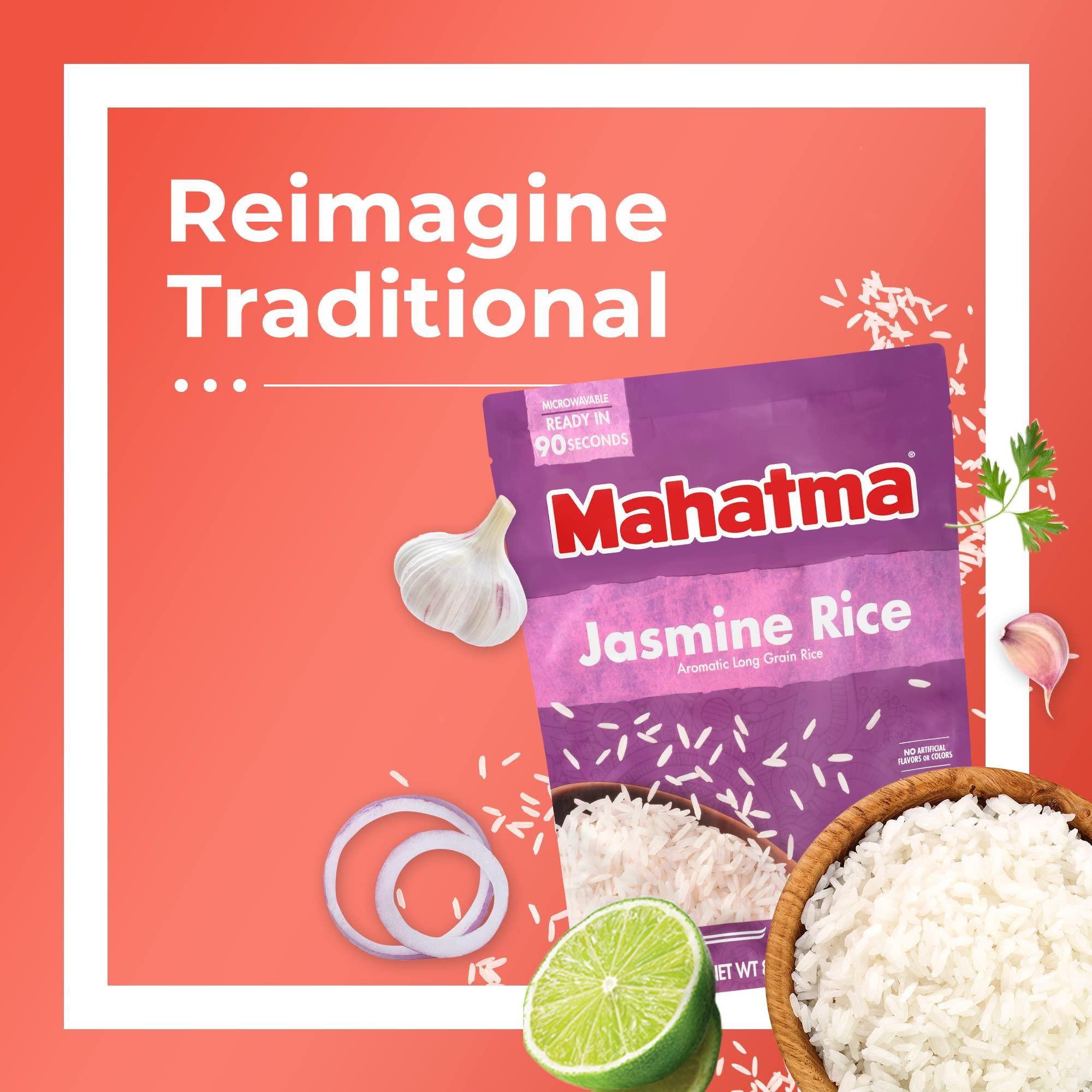 Mahatma Mahatma Ready to Heat Jasmine Rice, Precooked Rice, Microwaveable in 90 Seconds, Six 8.8-Ounce Bags
