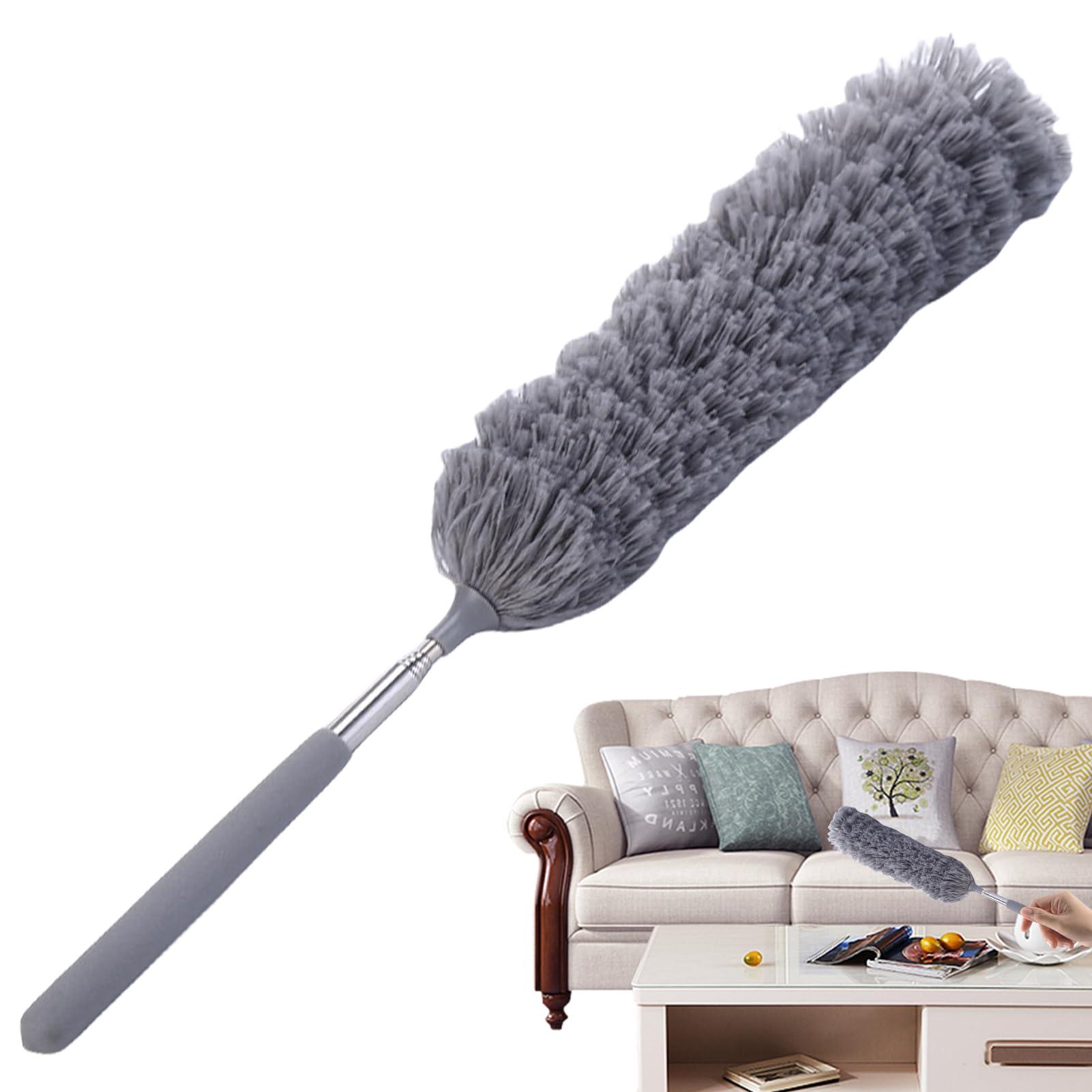 DALYNN Cleaning Duster, 360 Rotating Feather Cleaning Duster, Flexible Microfiber Cleaning Tool with Bendable Head, Washable Home Dust Collector Mop, Extension Pole Ceiling Cleaner for Officee Furniture