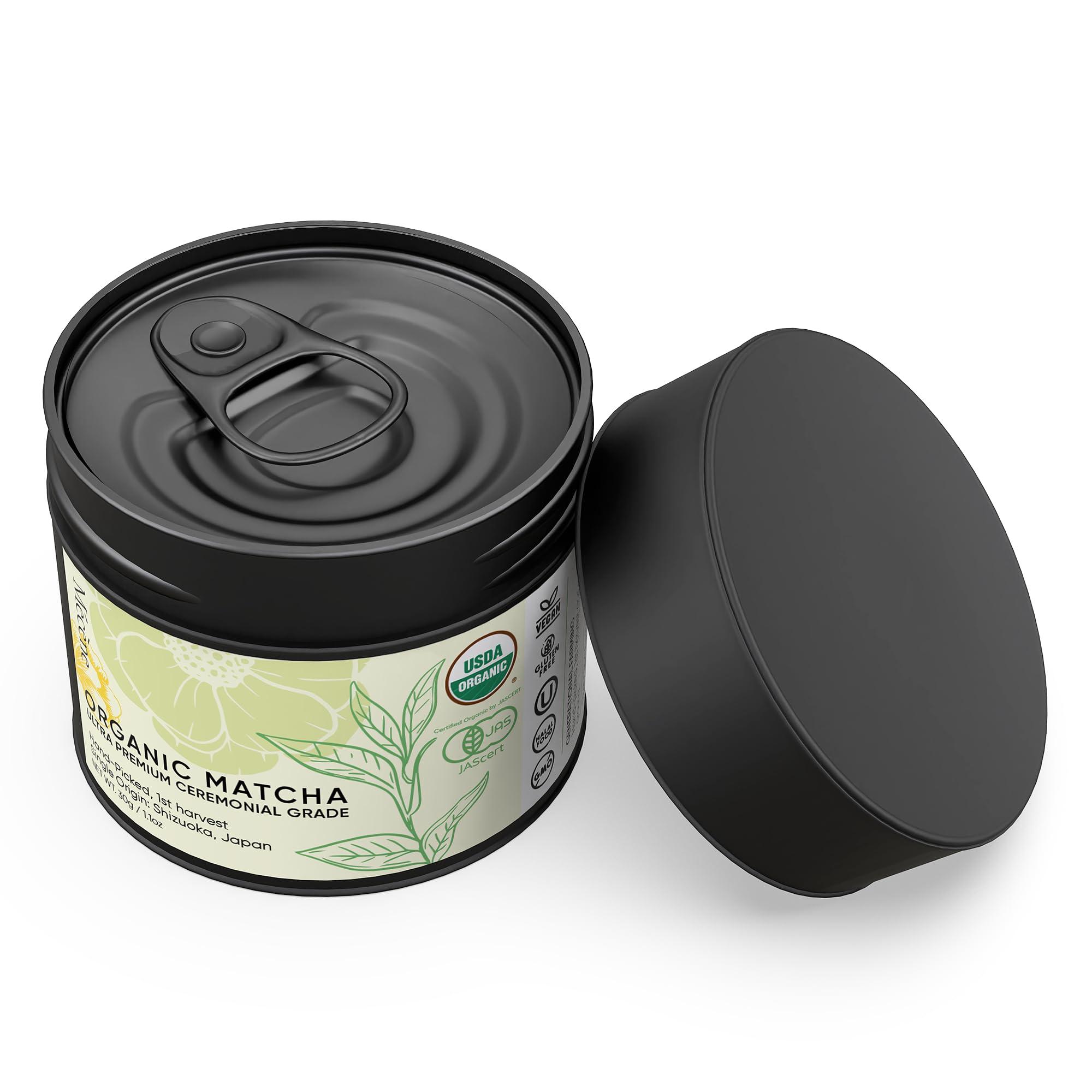 Mcne Organic Japanese Matcha Powder Green Tea - Hand-Picked, 1st Harvest, Ceremonial Grade Matcha Powdered Tea, and Stone Ground from Shizuoka, Japan (30g / 1.1oz)