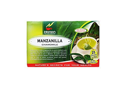 HANAN PERUVIAN SECRETS Hanan Peruvian Secrets Manzanilla Herbal Tea | 100% Natural Chamomile | 25 Tea Bags | Aids in Digestion and Naturally Promotes Relaxation to Relieve Occasional Stress