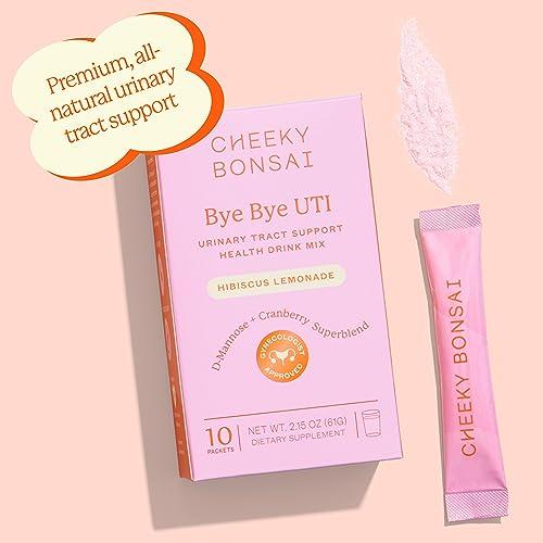 Cheeky Bonsai Cheeky Bonsai Bye Bye UTI Urinary Tract Support Health Powder Drink Mix | 10 Packets | Hibiscus Lemonade Flavor - Support Healthy Urinary Tract, Fast Acting, Simply Mix With Water