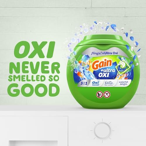 Gain Gain flings Ultra Oxi Laundry Detergent Pacs 3-in-1 HE Compatible, Waterfall Delight Scent, 76 Count