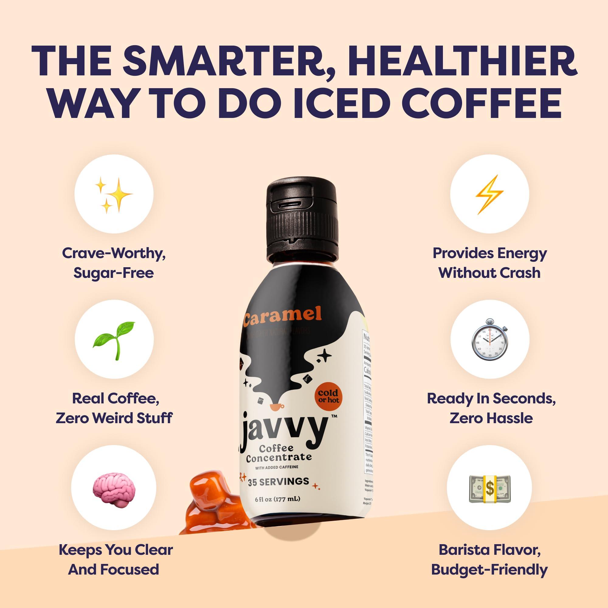 Javy Coffee Javy Coffee Concentrate - Cold Brew Coffee, Perfect for Instant Iced Coffee, Cold Brewed Coffee and Hot Coffee, 35 Servings - Caramel