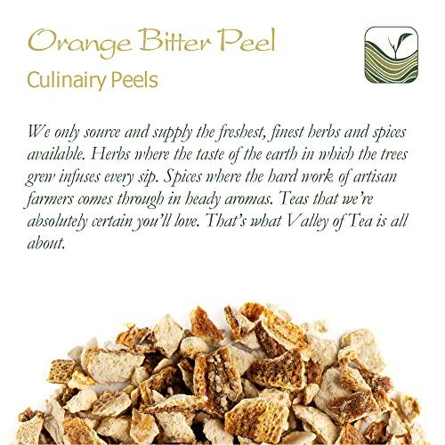 Valley of Tea Bitter Orange Peel Organic Zest - Orange Bitters Orange Zest For Baking Dry Orange Peel Dried Zest Dehydrated Oranges Dried Orange Peel Dried Bitter Orange Dried Orange Peel Bitter 100g