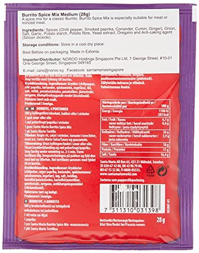 Santa Maria Santa Maria Burrito Seasoning Spice Mix - Mexican Seasoning for Beef Buritto, Chicken Buritto, Vegan Buritto, Breakfast Buritto - 0.98 Oz