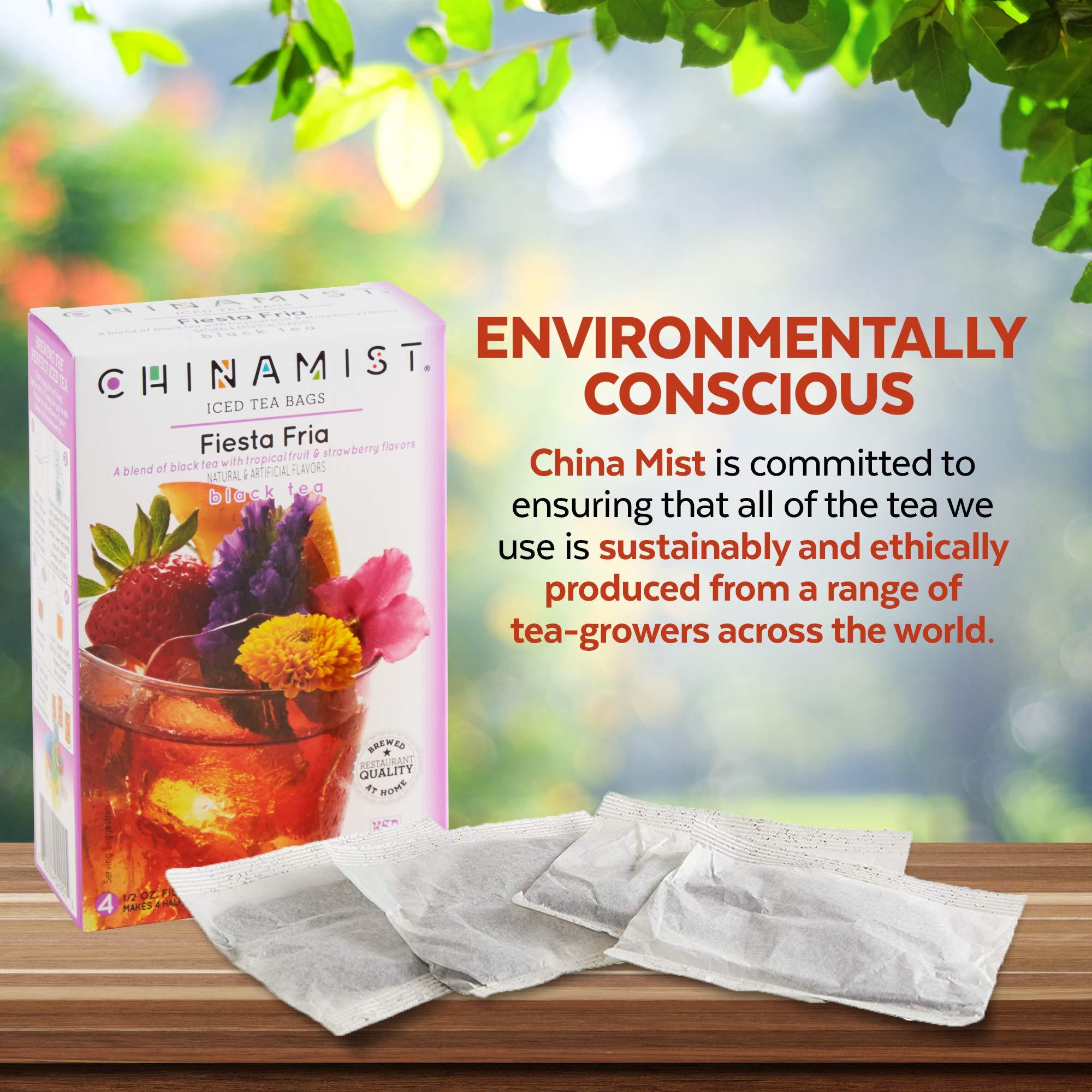 China Mist Iced Tea China Mist Iced Tea Fiesta Fria Black Tea Infusion Refreshing and Delicious Each Tea Bag Yields 1/2 Gallon 4 bags.