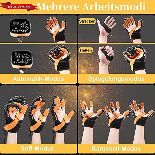 TRWNSO Rehabilitation Robot Gloves Upgrade Hemiplegia Hand Stroke Recovery Equipment with USB Chargeable and Strength Adjustment,Finger Hand Exercise Recovery Equipment (Left Hand M)