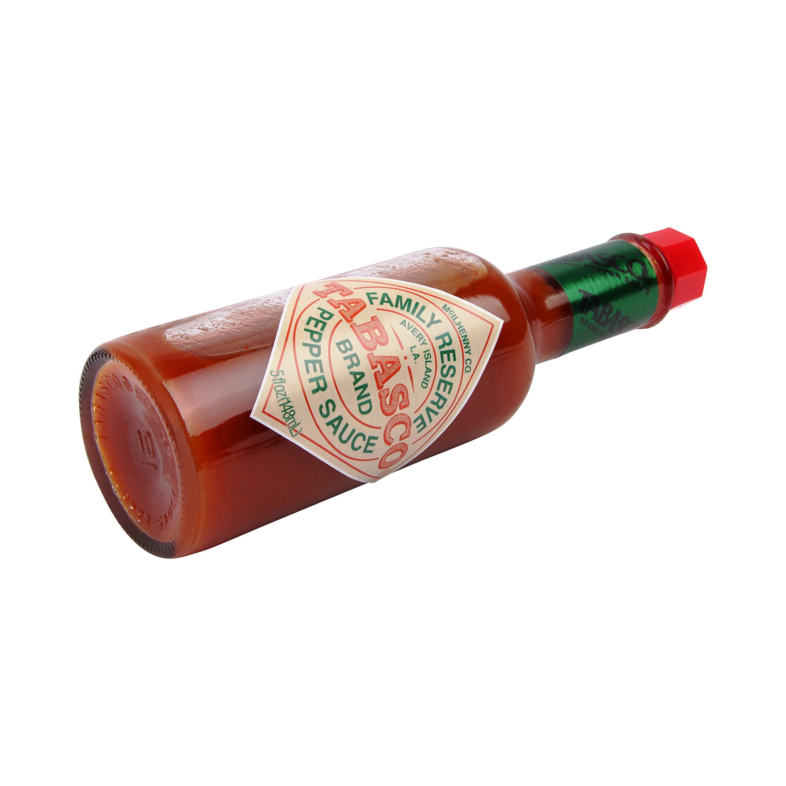 TABASCO TABASCO Brand Family Reserve Pepper Sauce, Mild Hot Sauce, Glass Bottle, Exclusive Familial Taste, Hand Selected Pepper Blend & White Wine Vinegar, Great on Chicken Dishes & More, 5 Fl Oz (Pack of 1)