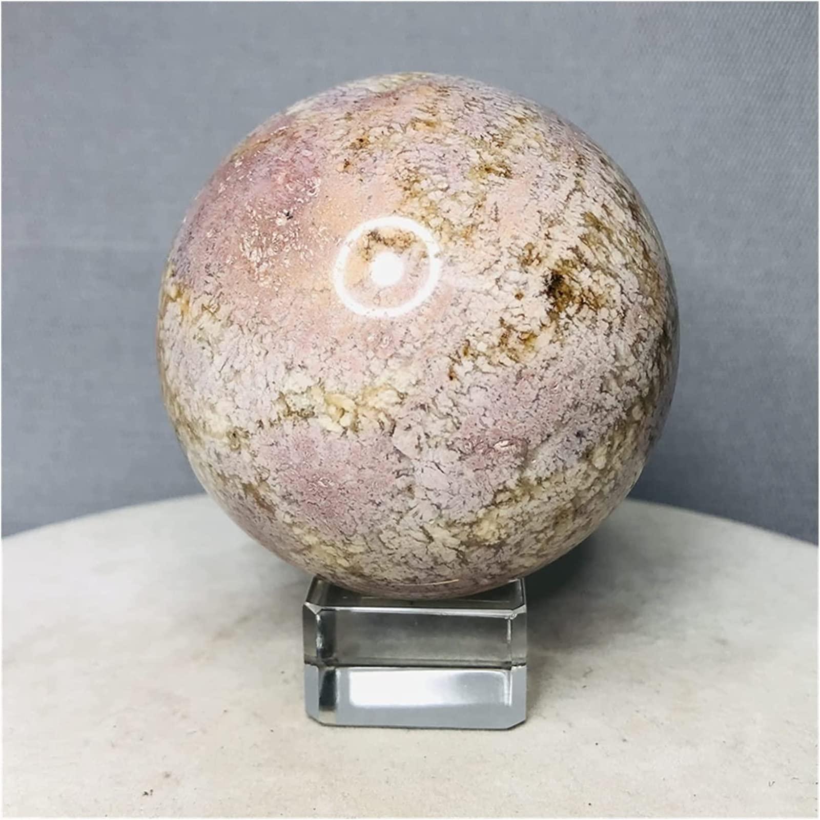 AMHIL AMHIL Amethyst Rough Stone 82mm Natural Crystal Pink Amethyst Crystal Cherry Agate Geode Ball (Color : Size 78mm)