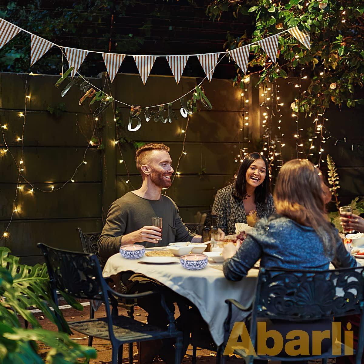 Abarli Citronella Candle Outdoor Large 3 Wick 13.5oz Soy Wax Candle with Lid for Patio Porch, 75 Hour Burn