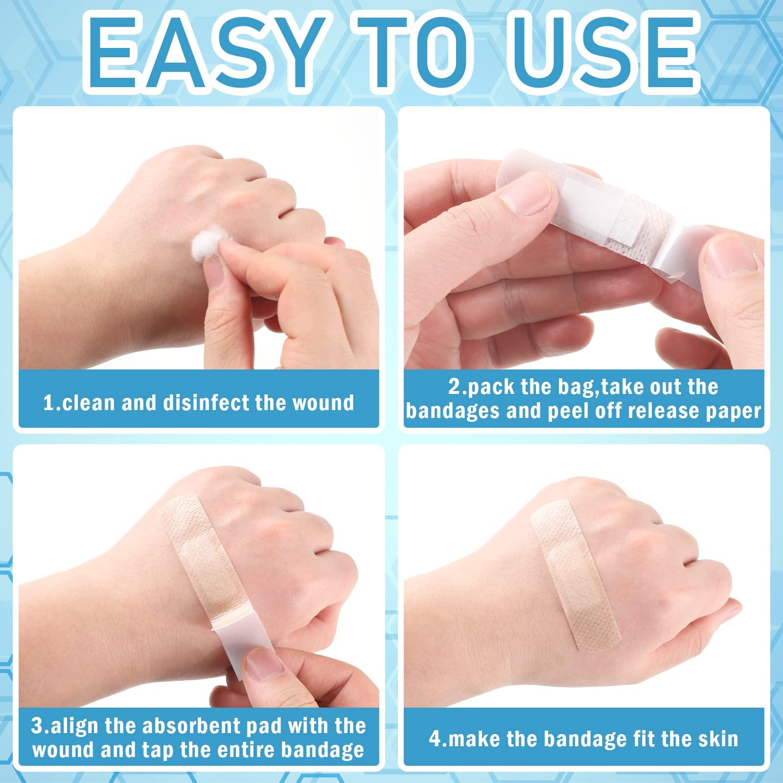 Funtery Funtery 100 Pcs Silicone Adhesive Bandages Bulk Sensitive Skin Bandages Painless Removal Silicone Bandages for Sensitive Fragile Skin Elderly Painless Removal Delicate Sensitive Skin