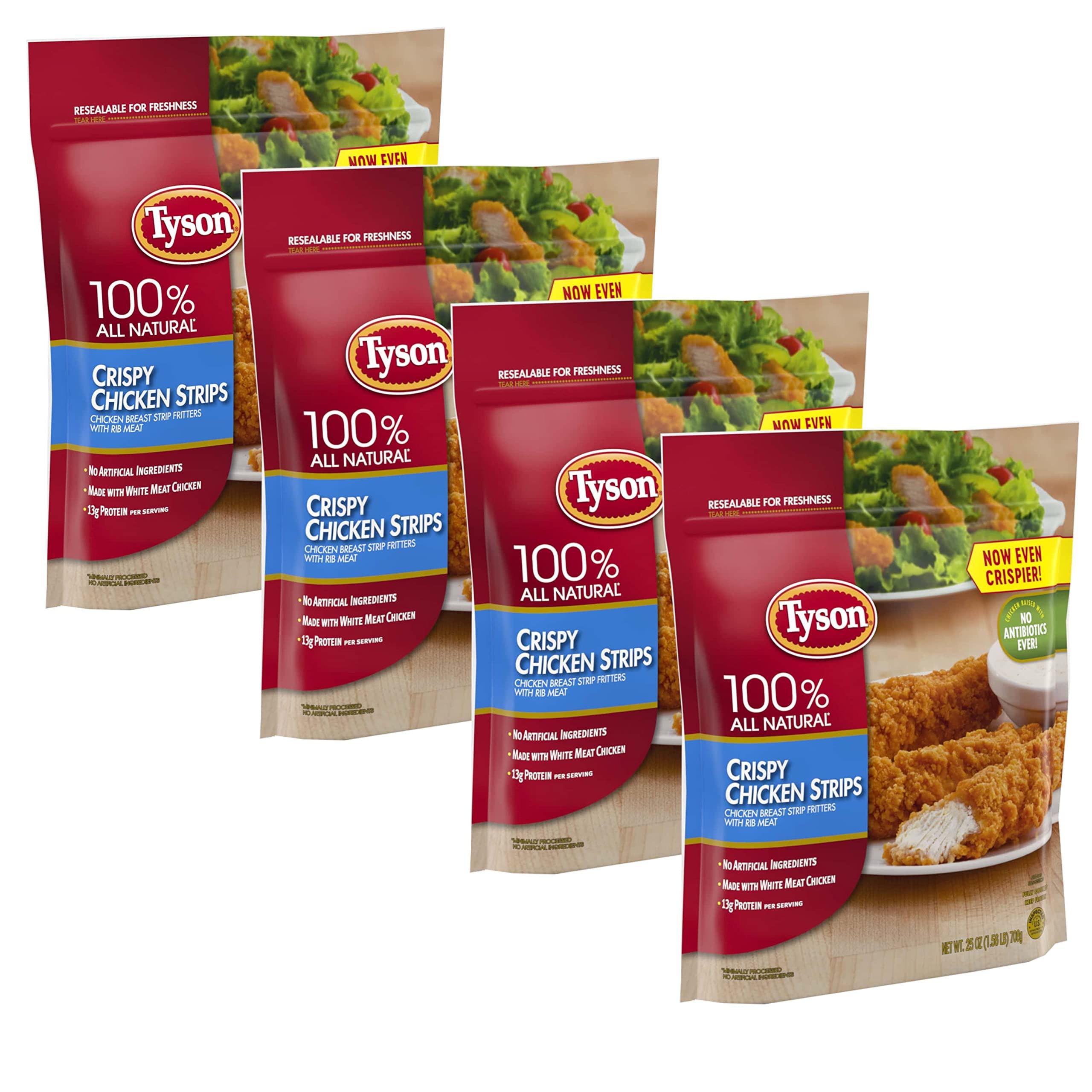 Ready Set Gourmet Tyson All natural Perfectly Crispy Chicken Breast Strips with Rib Meat - Fully Cooked - No Antibiotics Ever - 4 Pack (25 oz Each) - Ready Set Gourmet Donate a meal Program