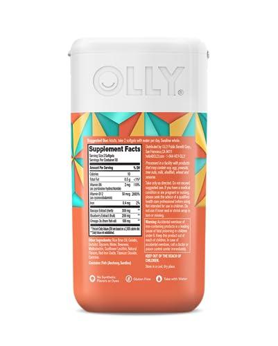 OLLY OLLY Ultra Strength Brain Softgels, Nootropic, Supports Healthy Brain Function, Memory, Focus and Concentration, Omega-3s, Vitamins B6 and B12, 30 Day Supply - 60 Count