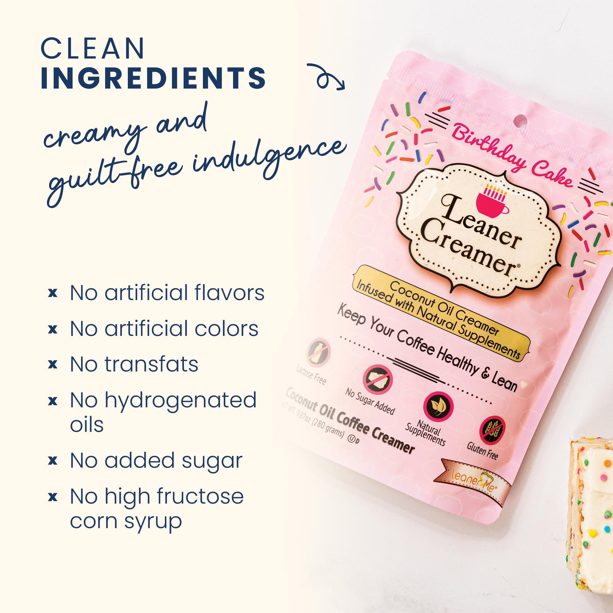 Leaner Creamer Leaner Creamer Non-Dairy Sugar Free Coffee Creamer Perfect Coconut Oil Powder To Naturally Cream and Sweeten Coffee, Smoothies, Protein Shakes & More! Ideal Flavoring For All Diets