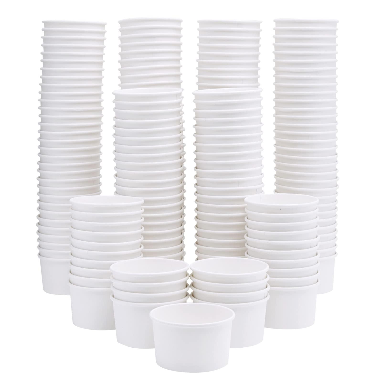 Stockroom Plus Stockroom Plus 200-Pack Paper Ice Cream Cups - Bulk 8 oz - Disposable Ice Cream Bowls Bulk or Parties - White Ice Cream Cups Disposable