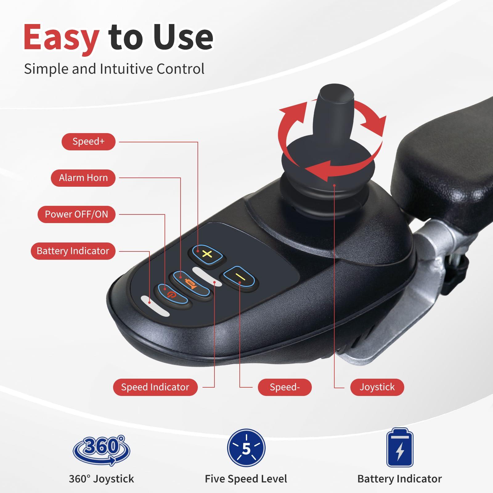 EvoTraQ EvoTraQ Electric Wheelchair for Adults, Lightweight & Foldable, Motorized Wheelchairs for Seniors, FSA/HSA Eligible, Up to 300 lbs Capacity Power, USA Based Surpport, Dual 250W Motors - Silver