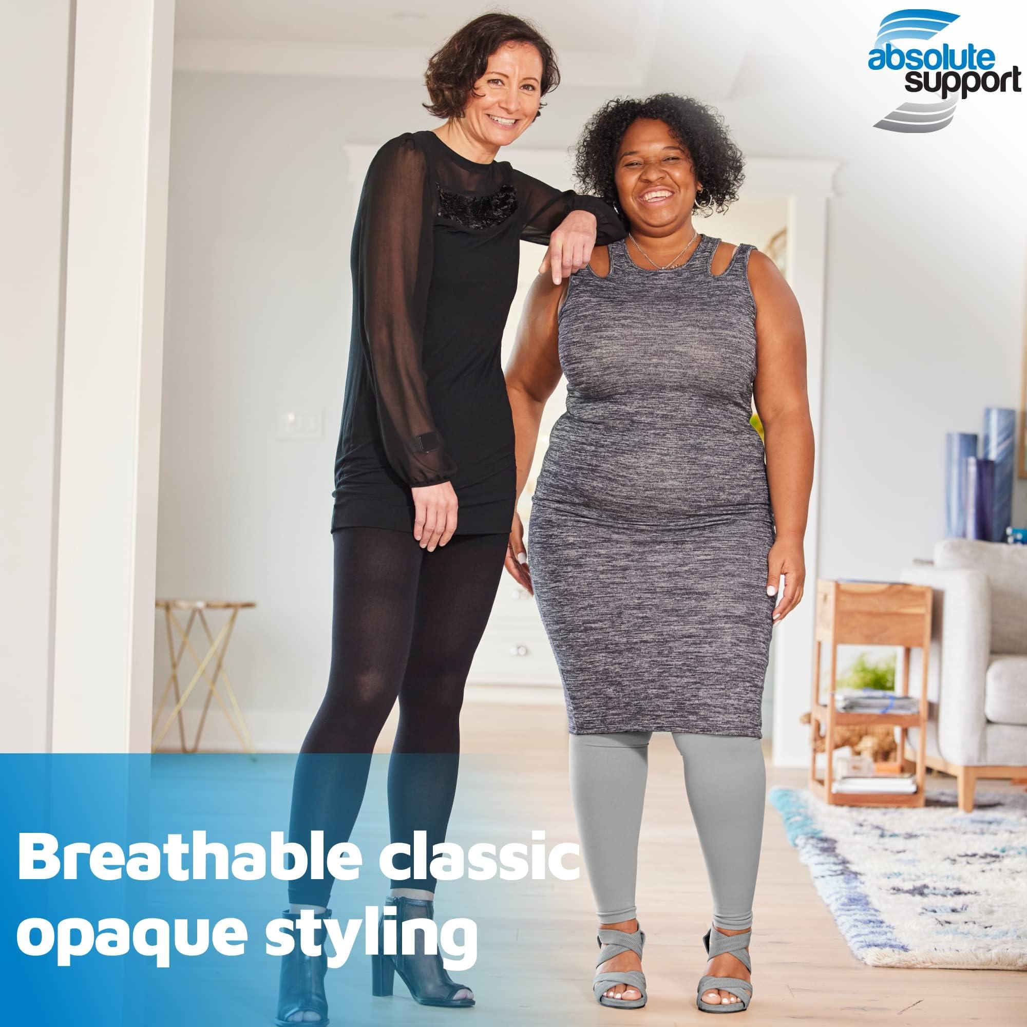 ABSOLUTE SUPPORT Footless Compression Tights for Women Circulation 20-30mmHg - Opaque Compression Support Leggings for Lymphedema, Arthritis, Embolism, Swelling - Gray, X-Large - A717GR4